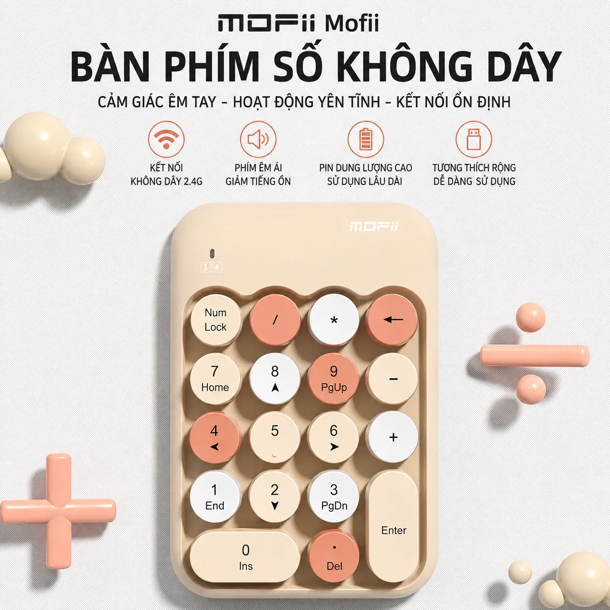 Bàn phím số không dây 2.4Ghz MOFII X910